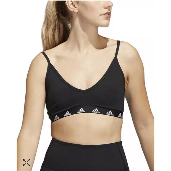 Adidas Purebare Light-Support Bra HA0067 - Black XL New - Picture 1 of 14